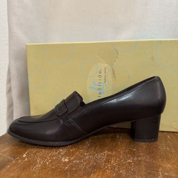 Lifestride 90s Y2K Brown Leather Lug Slip On Womens Mules Penny Loafer Bratz 7.5 - Picture 3 of 9